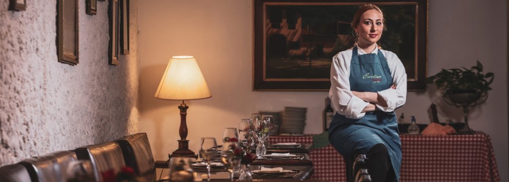 A chef Bianca Marino e o irmão Bruno tocam o restaurante, onde viveram desde a infância